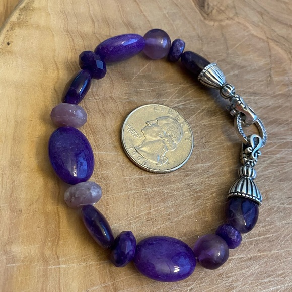 Caroline Pollack/Relios amethyst 925 sterling silver bead bracelet - Picture 9 of 10